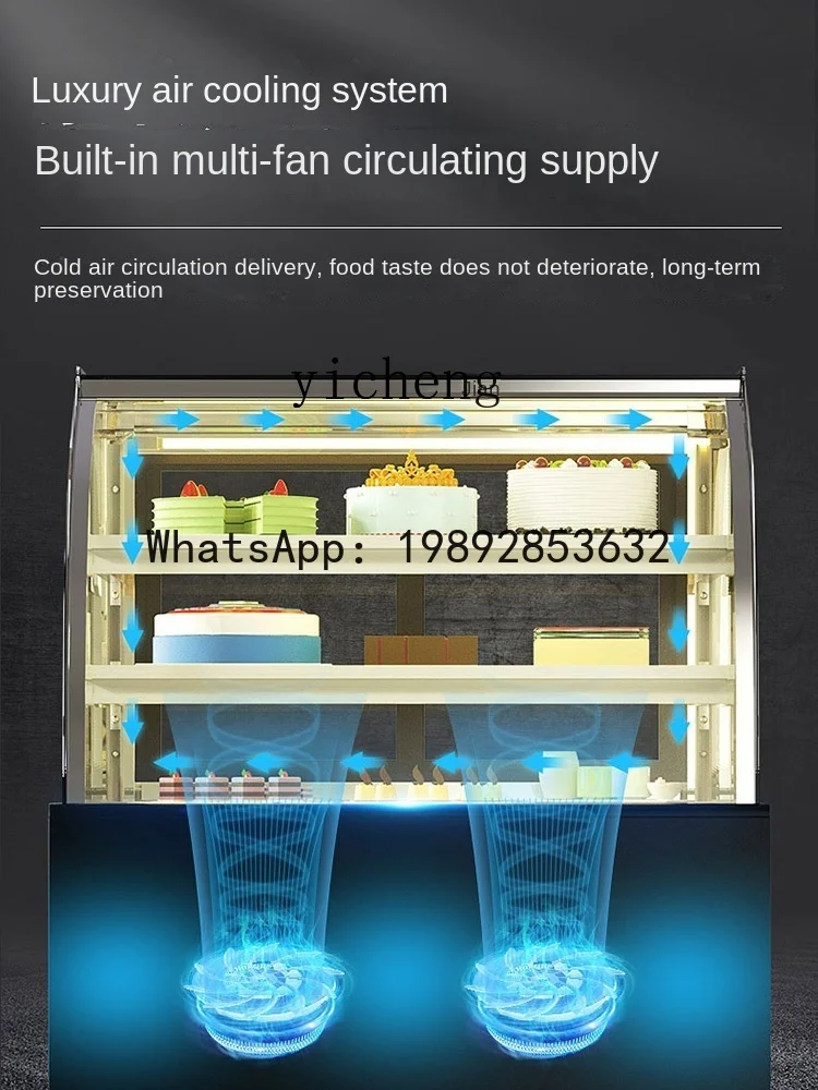 Cake Freezer Display Cabinet Glass Commercial Cooked Food Fresh Cabinet