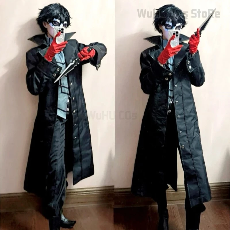 Persona 5 Kurusu Akira Cosplay Kostuum Joker Uniform Masker Vrouwen Mannen Rollenspel Outfit Halloween Carnaval Feest Prop Maat Gemaakt