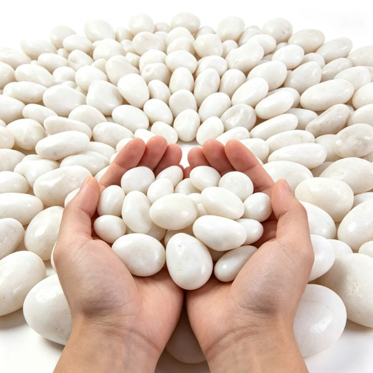 250/500g Polished White River Pebbles 2-4cm Natural Smooth Stones for Garden Landscaping Courtyard Horticultural Projects ZSY