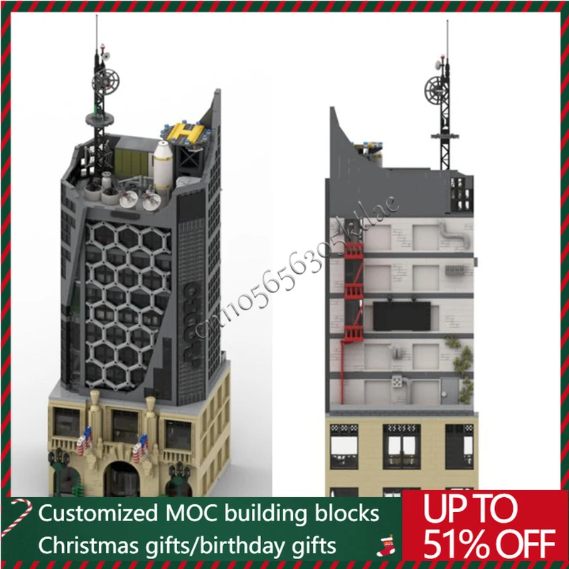 

5595 Parts MOC City Street Views Construction Modular Town Building Block Diy Educational Assembly Children Toys Christmas Gift
