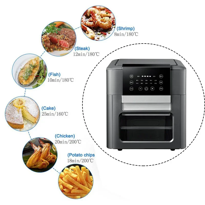 2023 new 12L smart air fryer oven large capacity air frier digital control air fryer without oil