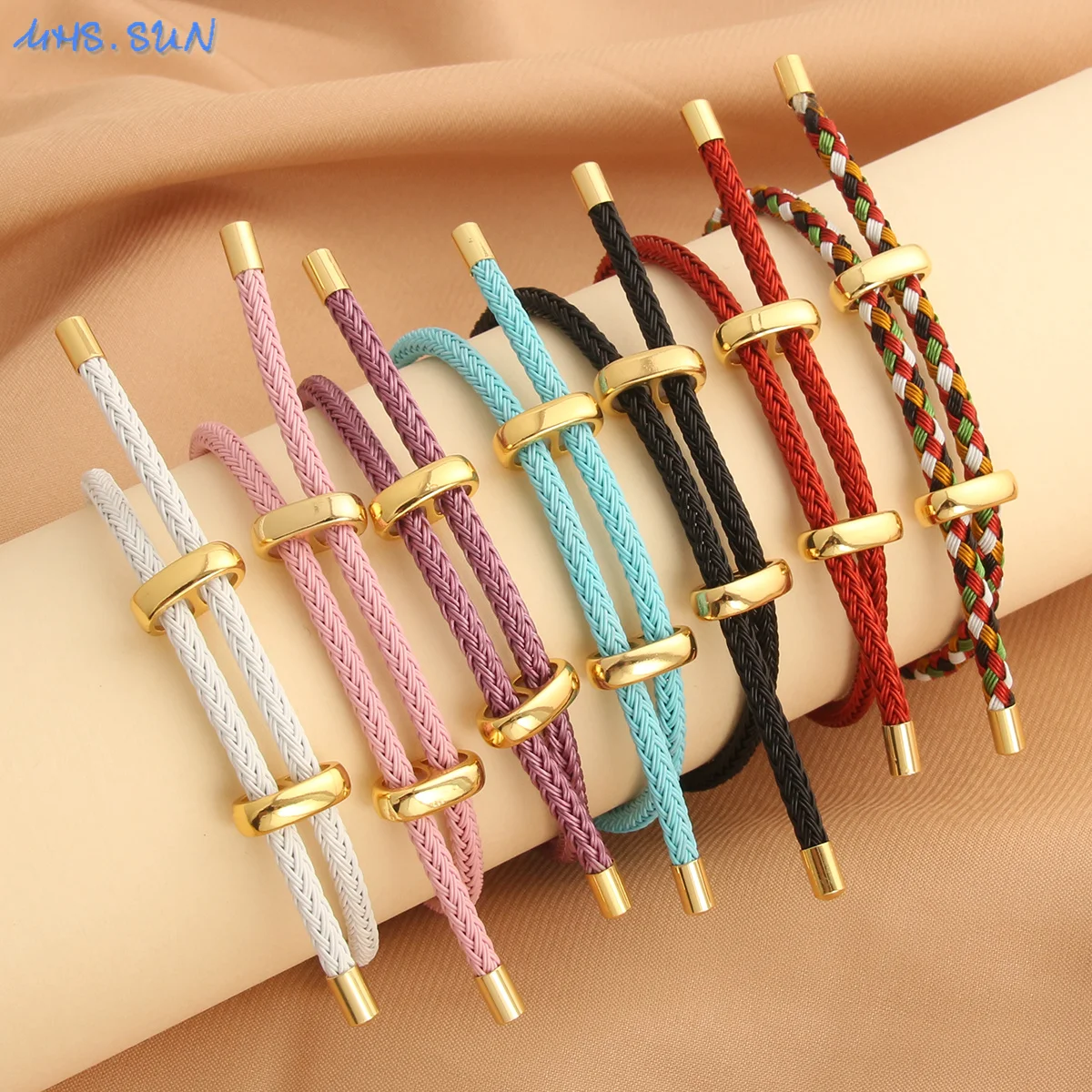 SUNSLL Multi Colour Stainless Steel Wire Gold Plated Bracelets For Women Men Adjustable Hip-hop Valentine's Day Jewelry New