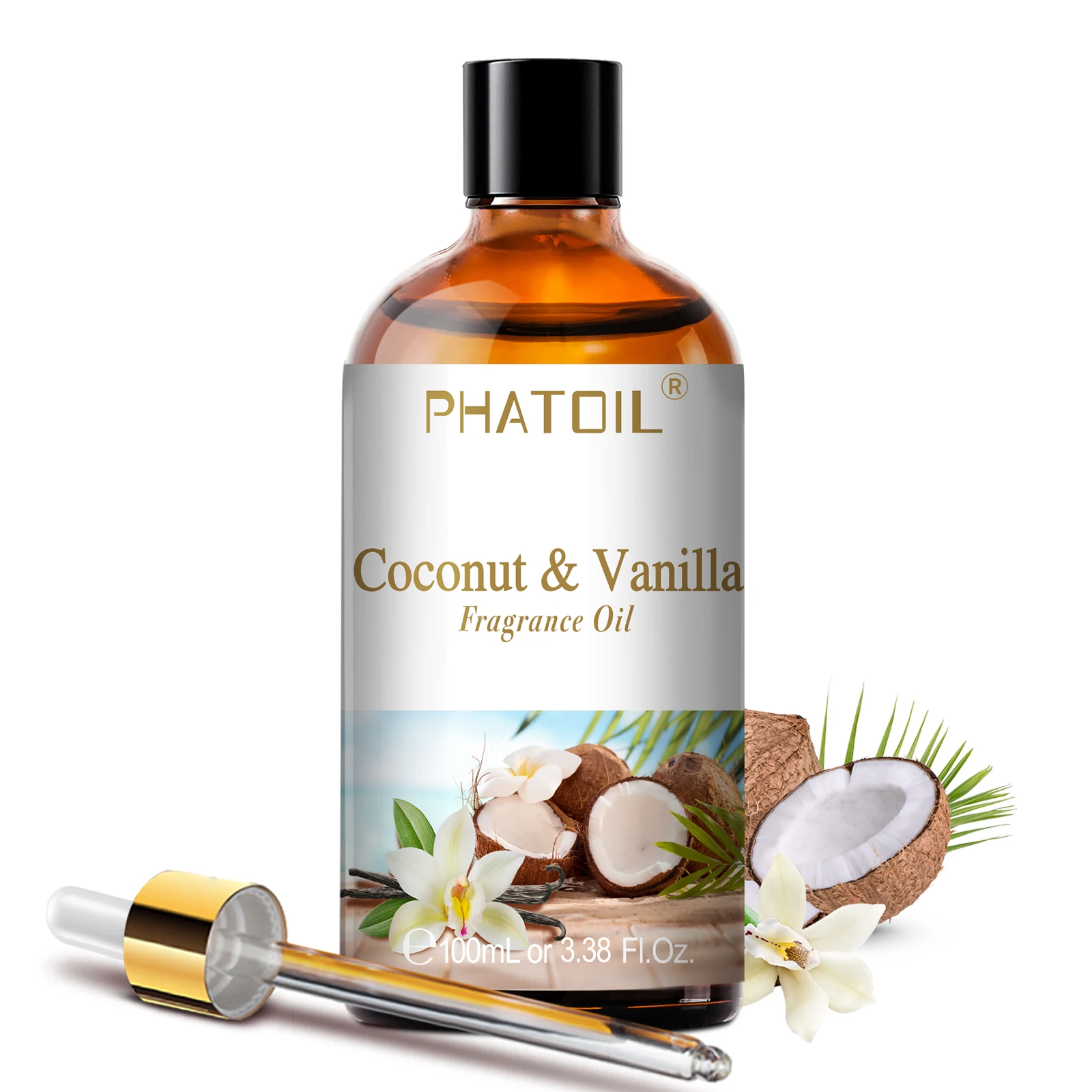 PHATOIL 100ml Aromatherapy Fragrance Oil Coconut & Vanilla Strawberry Cherry Lemon Papaya Aroma Oils For Diffuser Candle Making