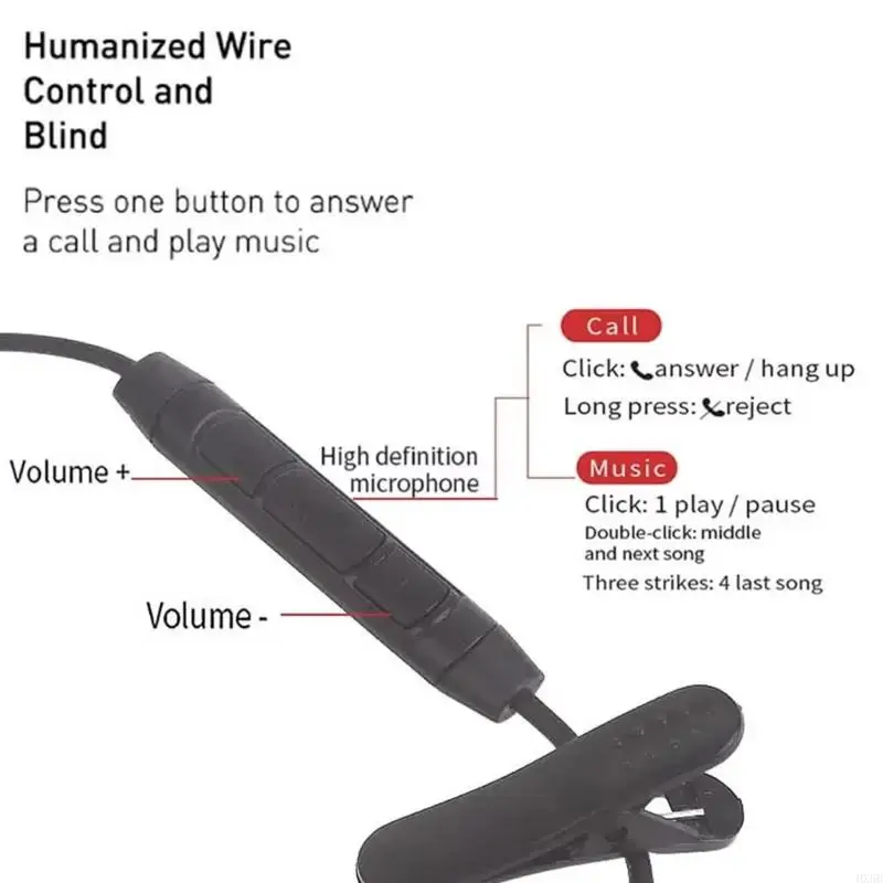 

HX6B 3.5mm/Type C in Ear Single-Side Earphones Mono Earbud Corded Headsets Headphone
