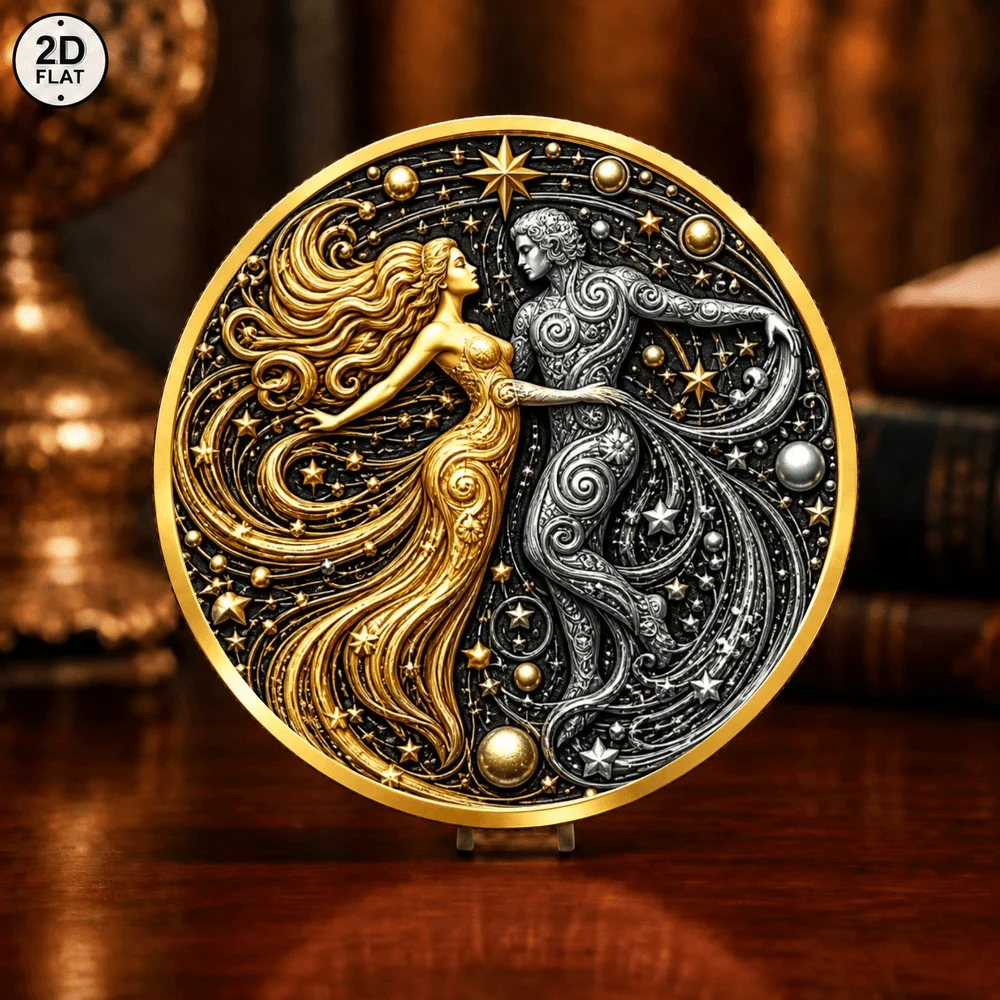 1pc Romantic Mythology Lovers Commemorative Coin Ancient Greek God and Goddess Metal Collectible Medal for Art and Myth Fans