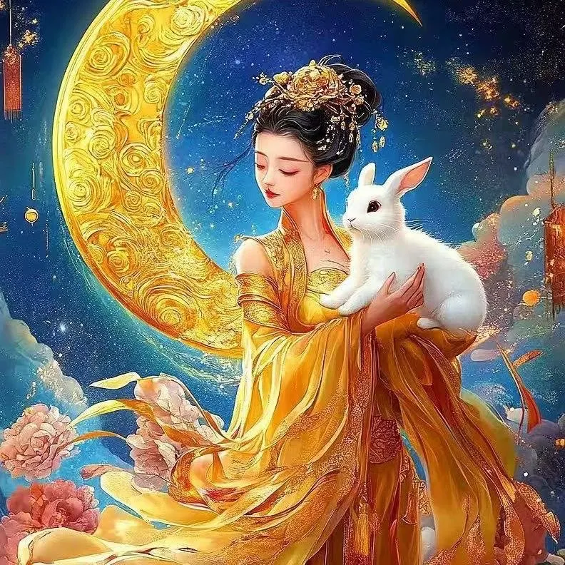 11CT Moon Fairy  Needlework,DIY Living Room Printed Cross Stitch,Set For Embroidery Kit Cotton Threads 120x73cm