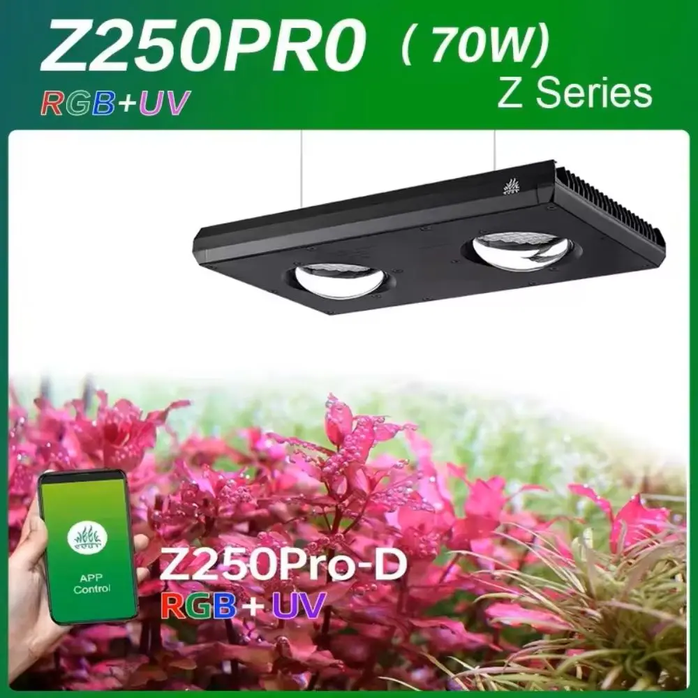 WEEK AQUA Z250Pro Spotlight RGB UV Full Spectrum Intelligent APP Control Sunrise and Sunset Led Aquarium Light for Fish Tank