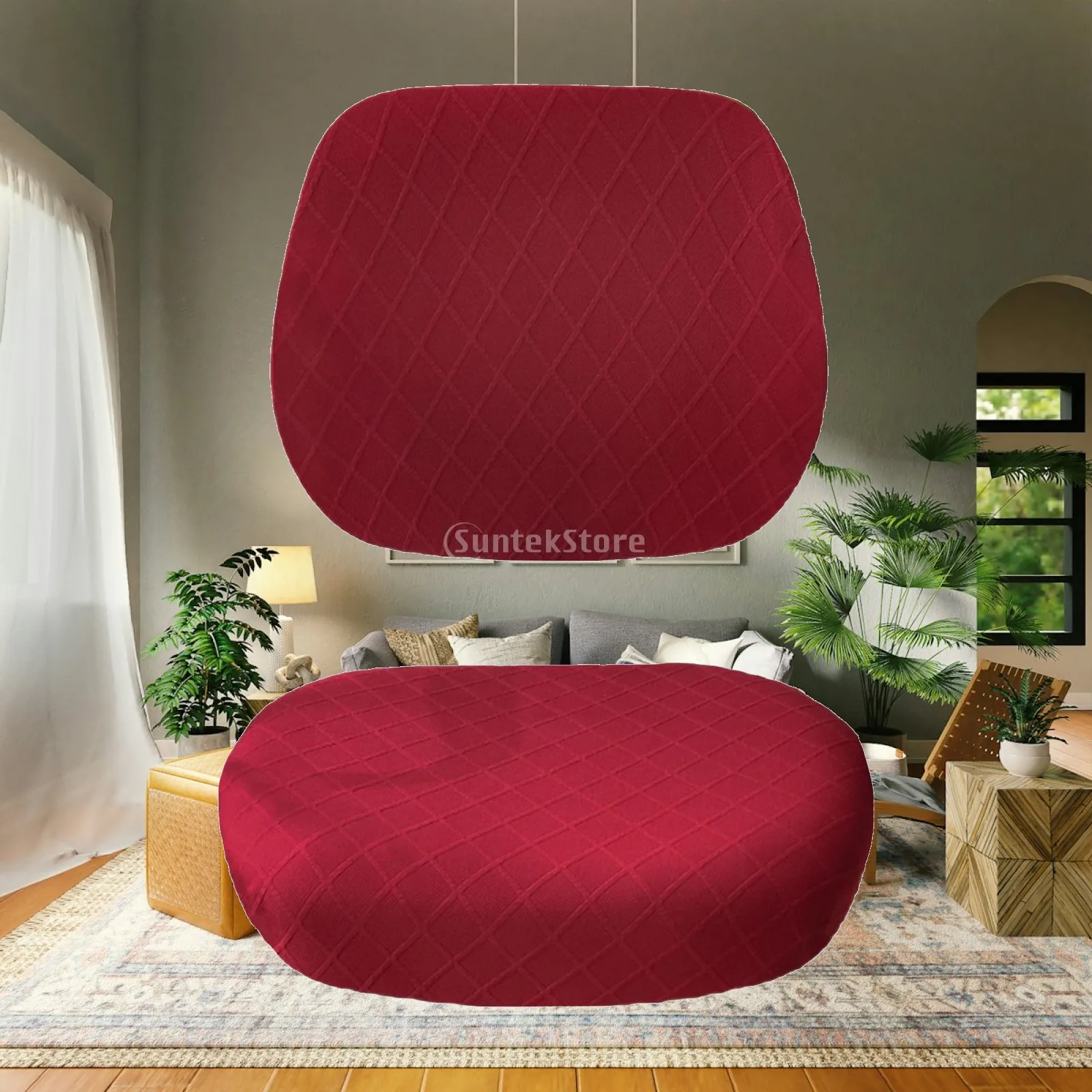 Universal Rotate Seat Cover Slipcover Solid Color Removable Dustproof Polyester Computer Cover