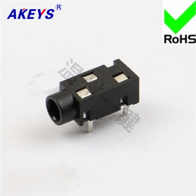 10 PCS PJ-320 Power socket 3.5 Headphone socket 3 foot pin 2 fixed foot PJ-320B DIA3.5 MM socket pair insert mother