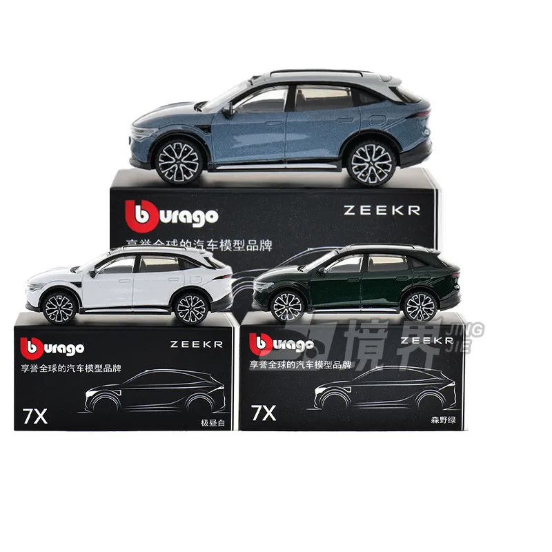 Burago 1/64 ZEEKR 001 Neue Energie Elektrofahrzeuge Metall-Druckgussautos Sammelmodelle Druckguss-Spielzeug für Jungen