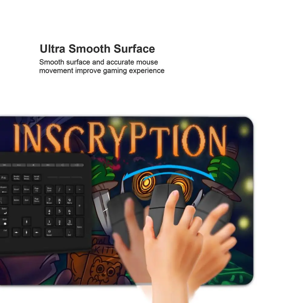 Mode Horror Karte Strategie Spiel Inscryption Mauspad Computer Mauspad Gaming Mouse pad wasserdicht PC Gaming Pu Leder Gamin