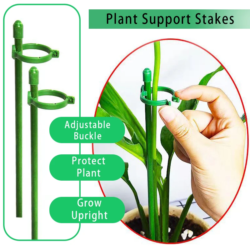 30/40/50CM Plant Supports Stakes 5/10 Set Plastic Flower Holder Stand Stick Set Garden Supplies Tomato Bracket Fixing Tool