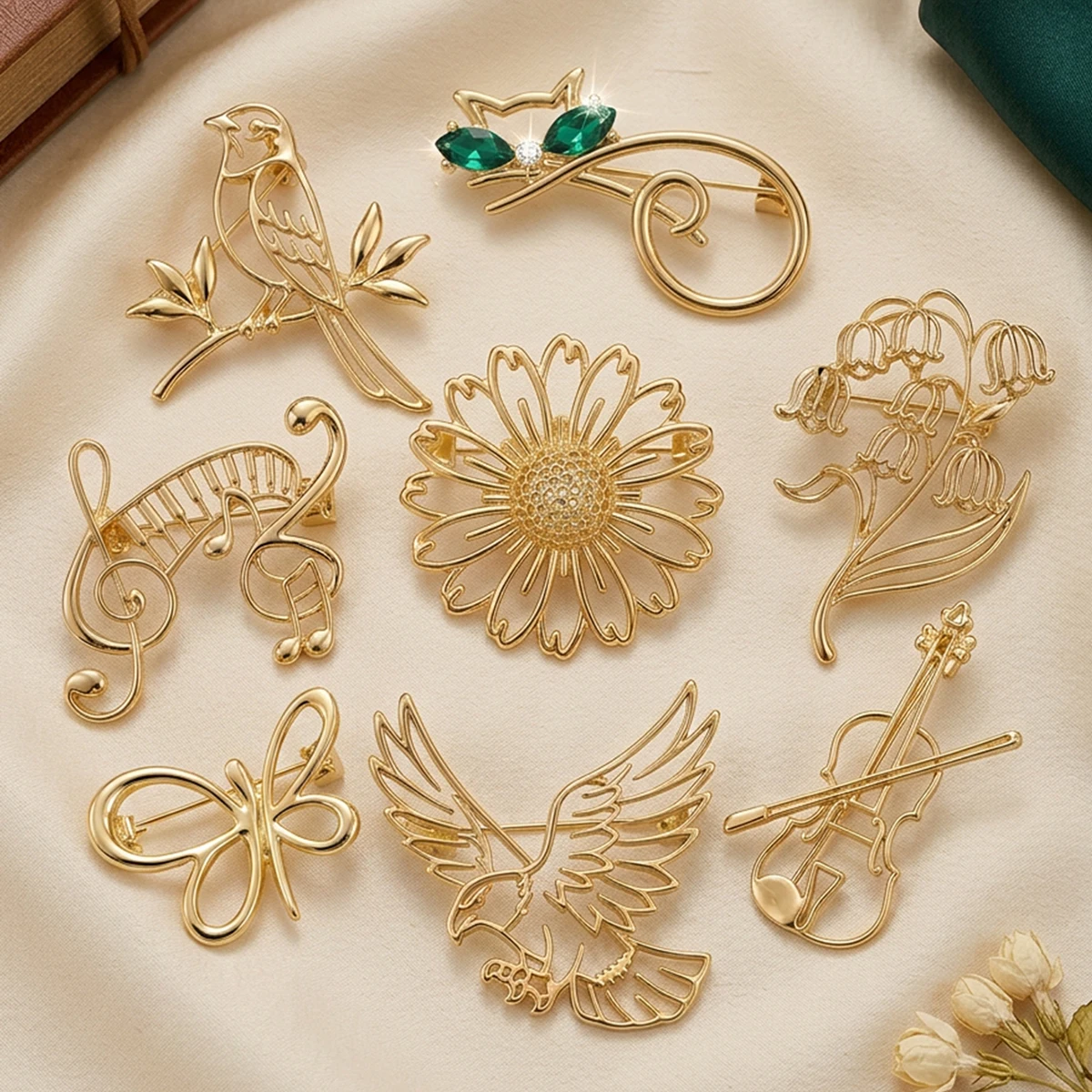 Luxury Openwork Metal Combination Brooches for Women Unisex Creative Pins Office Party Friend Funny Gifts Jewelry Accessories
