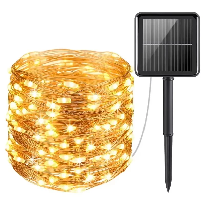 

Copper Wire Solar LED String lamp Fairy Holiday light Strip Decor Garden Lawn Wedding X'mas Party Ambiance light