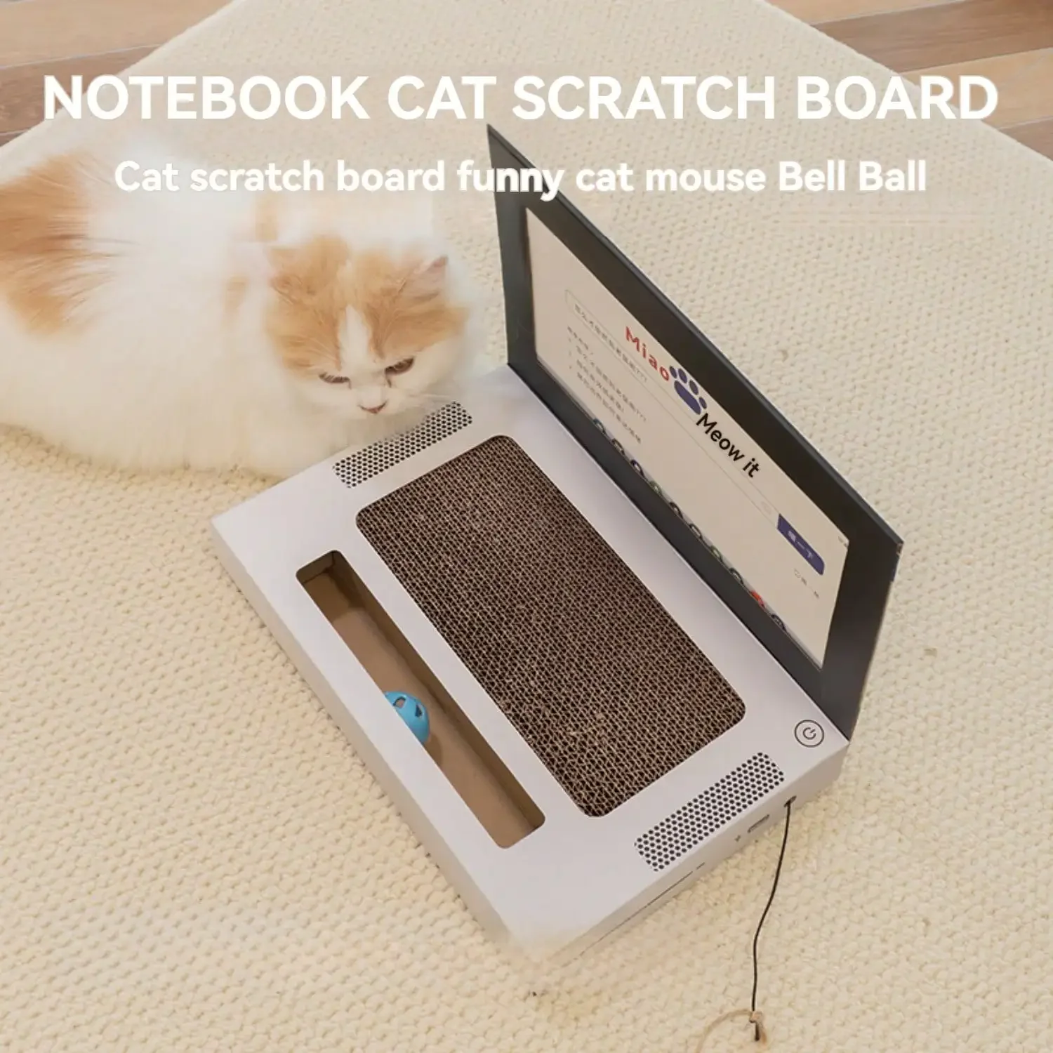 

Laptop cat scratch board foldable cat scratch board wear-resistant and durable corrugated paper cat toy three in one