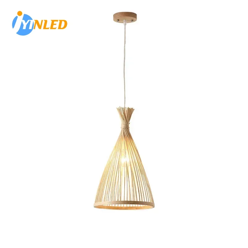 bambu artesanal led lampada pingente lustres de vime rattan natural abajur da videira luzes do restaurante e27 venda quente 01