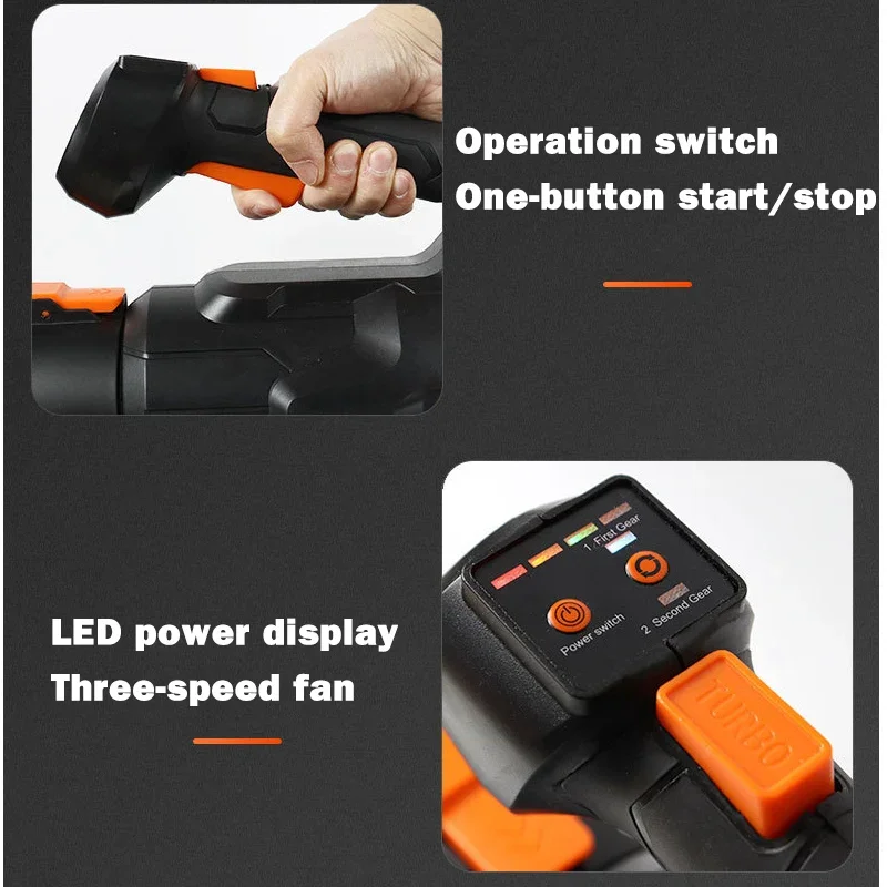 Peniup Daun Lithium Tanpa Kabel Peniup Daun Ringan Tanpa Kabel Peniup Bertenaga Baterai dengan Aliran Udara Tinggi Peniup Daun yang Dapat Diisi Ulang