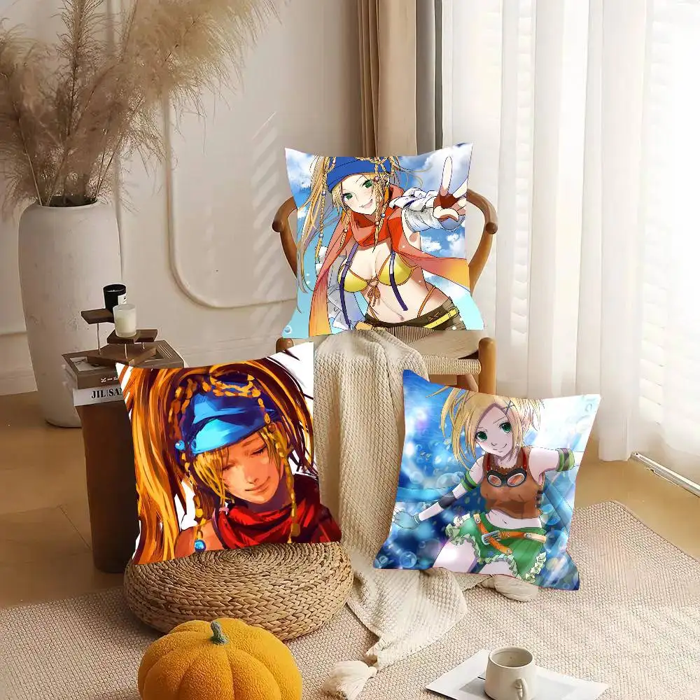Rikku Anime F-FINAL FANTASY Pillow Case Fashion Square Pillowcase Bedroom Sofa Room Ins Decoration Leisure