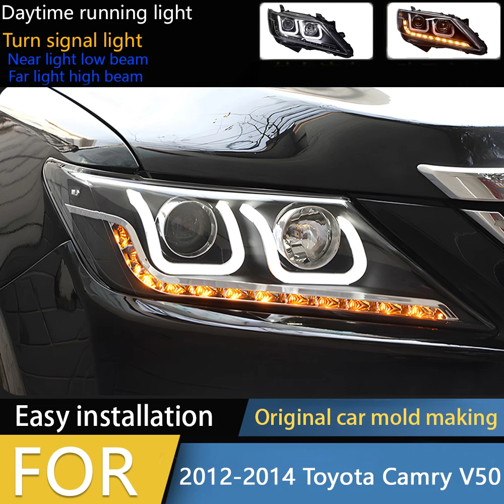 

Car Styling for Toyota Camry V50 LED Headlight 2012-2014 Camry LED DRL Hid Head Lamp Angel Eye Bi Xenon Accessories
