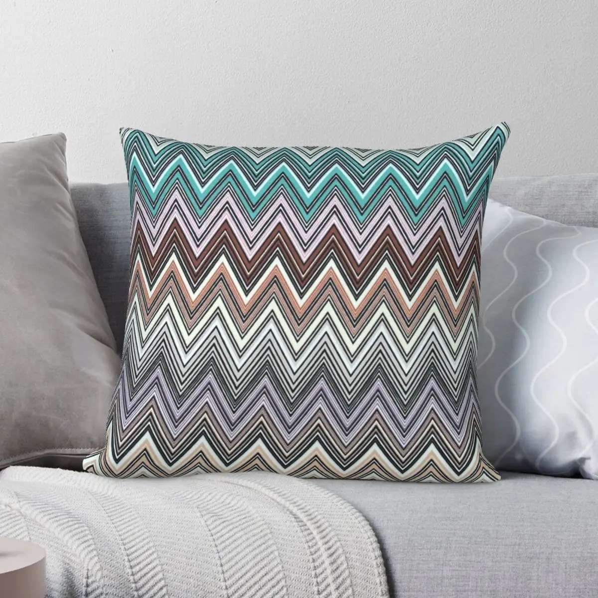 

Home ZigZag Pillowcase Polyester Linen Velvet Printed Zip Decor Pillow Case Sofa Seater Cushion Cover