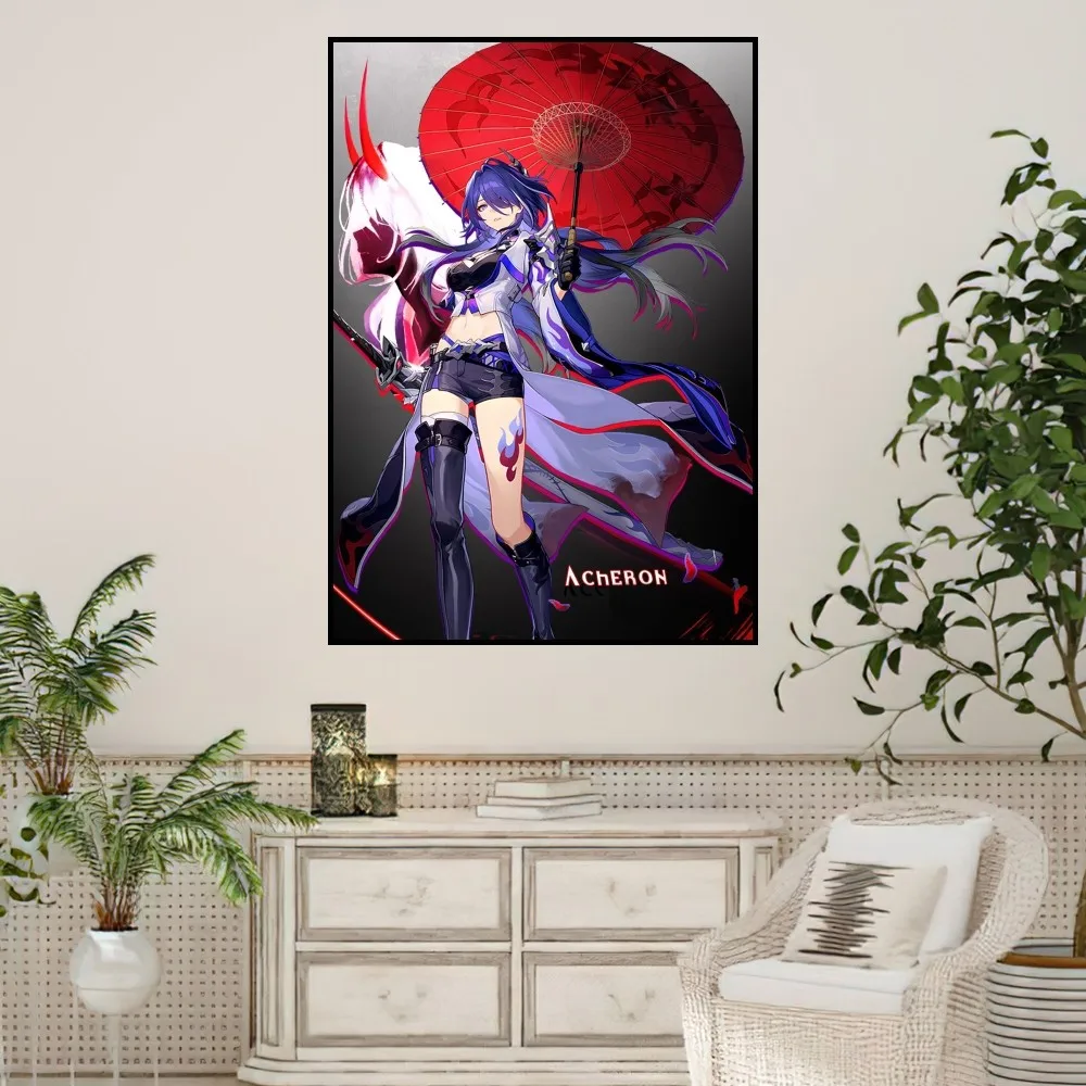 Game Honkai Star Rail Acheron P Poster Home Prints Wall Painting Bedroom Living Room Decoration Office