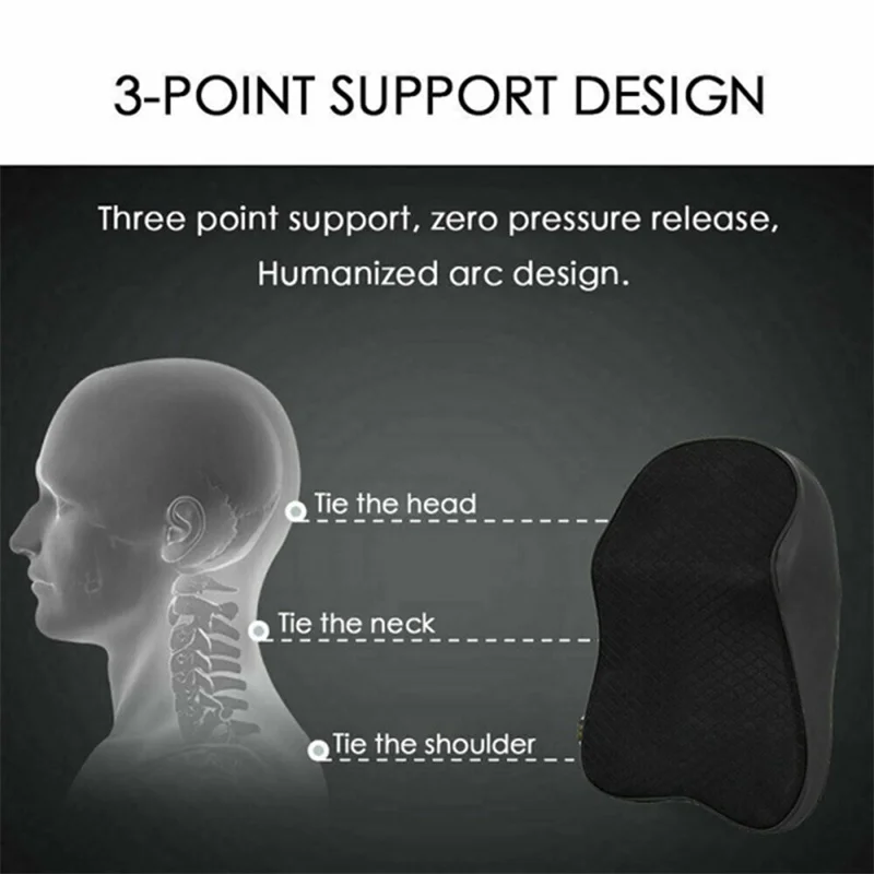 Memory Foam Neck Pillow Car Comfortable Seat Supports Lumbar Backrest Car Seat Headrest Cushion Pads For Neck Pain Relief