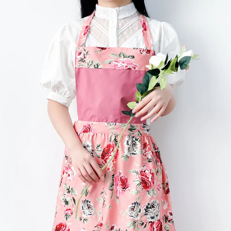 Aprons Flower Korean Style Oil Painting Gardening Flower Edge Fragmented Flowers Pretty Flower Art Japanese New 2024