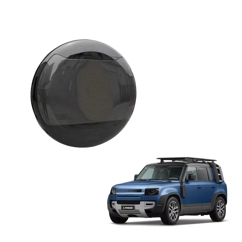 

Langyu Car Exterior Parts Spare Tire Cover Dry Carbon Fiber Spare Tire Cover for Land Rover Defender 90 110 Wheel Cover
