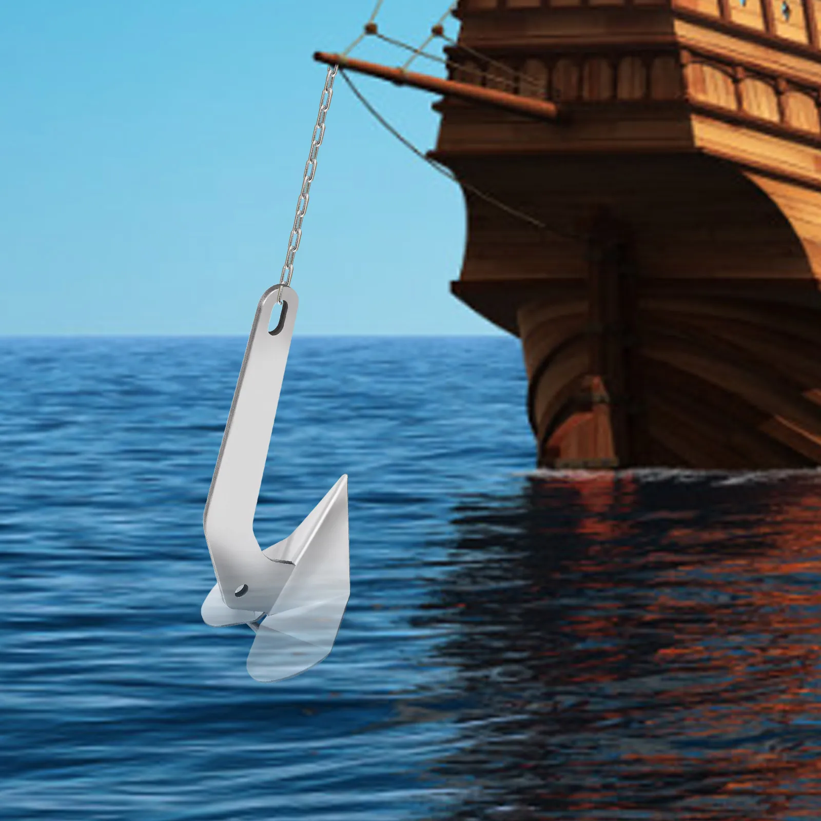 

Яхты для маленьких яхт, якорь для лодки трехугольной формы из нержавеющей стали 316, для кораблей во время навигации и швартовки