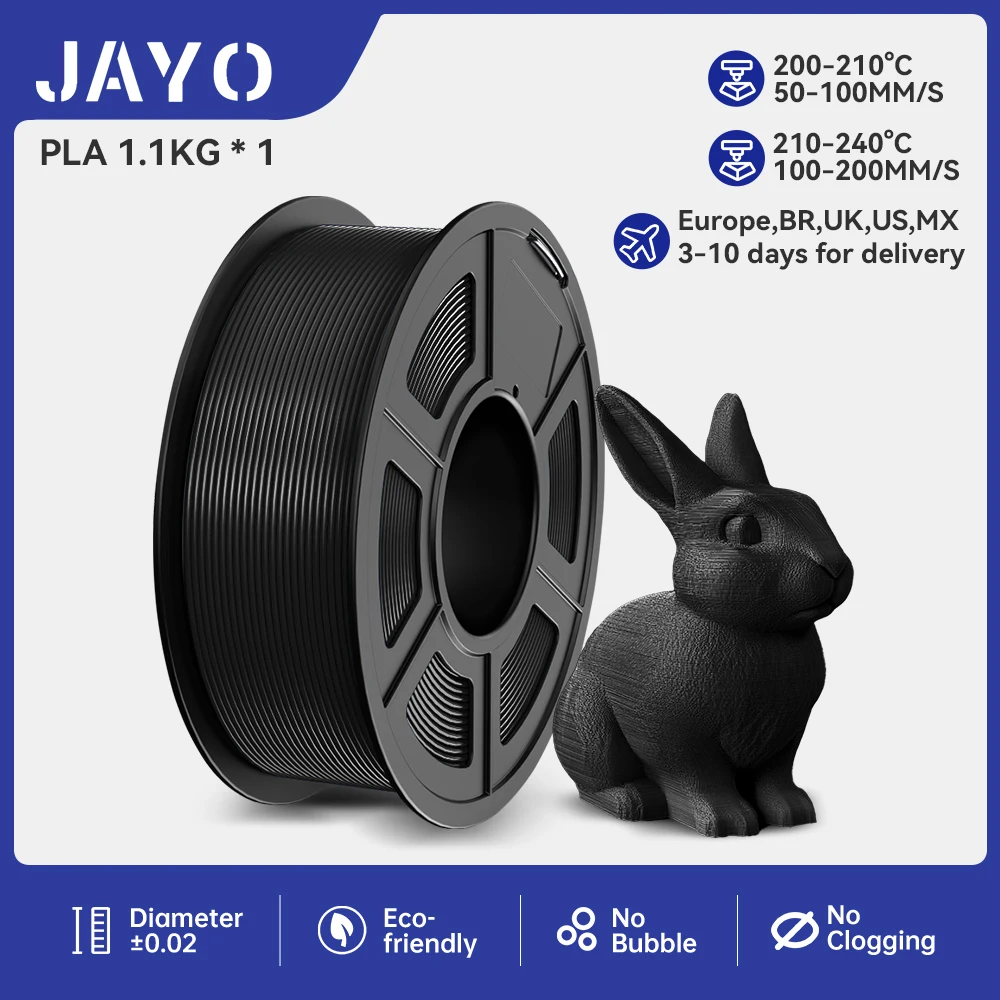 JAYO PLA 3D Printer multicolour Filament 1Roll/1.1KG 1.75mm Environmental Material 3D Fast delivery Pen & Printers DIY Gift