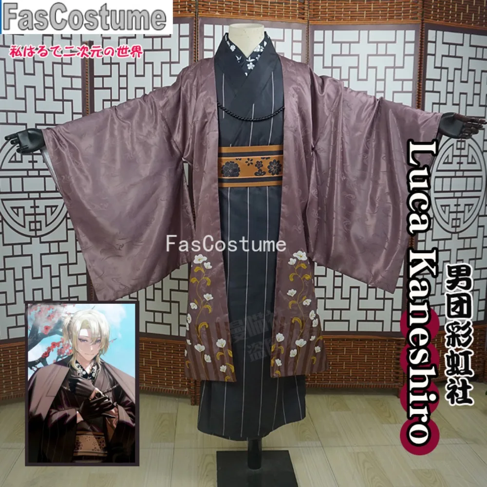 أزياء أنيمي Vr Luxiem Luca Kaneshiro 2022 للعام الجديد كيمونو التأثيرية بدلة الألعاب أزياء حفلات الهالوين #3