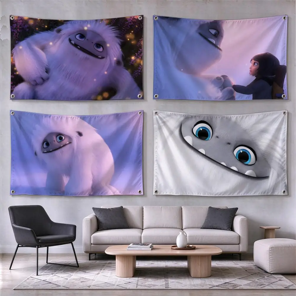 Abominable Snow Monster Movie Fantasy Flags Wall Hanging for Outdoor Camping, Family Celebrations & Garden Home Decor Gift