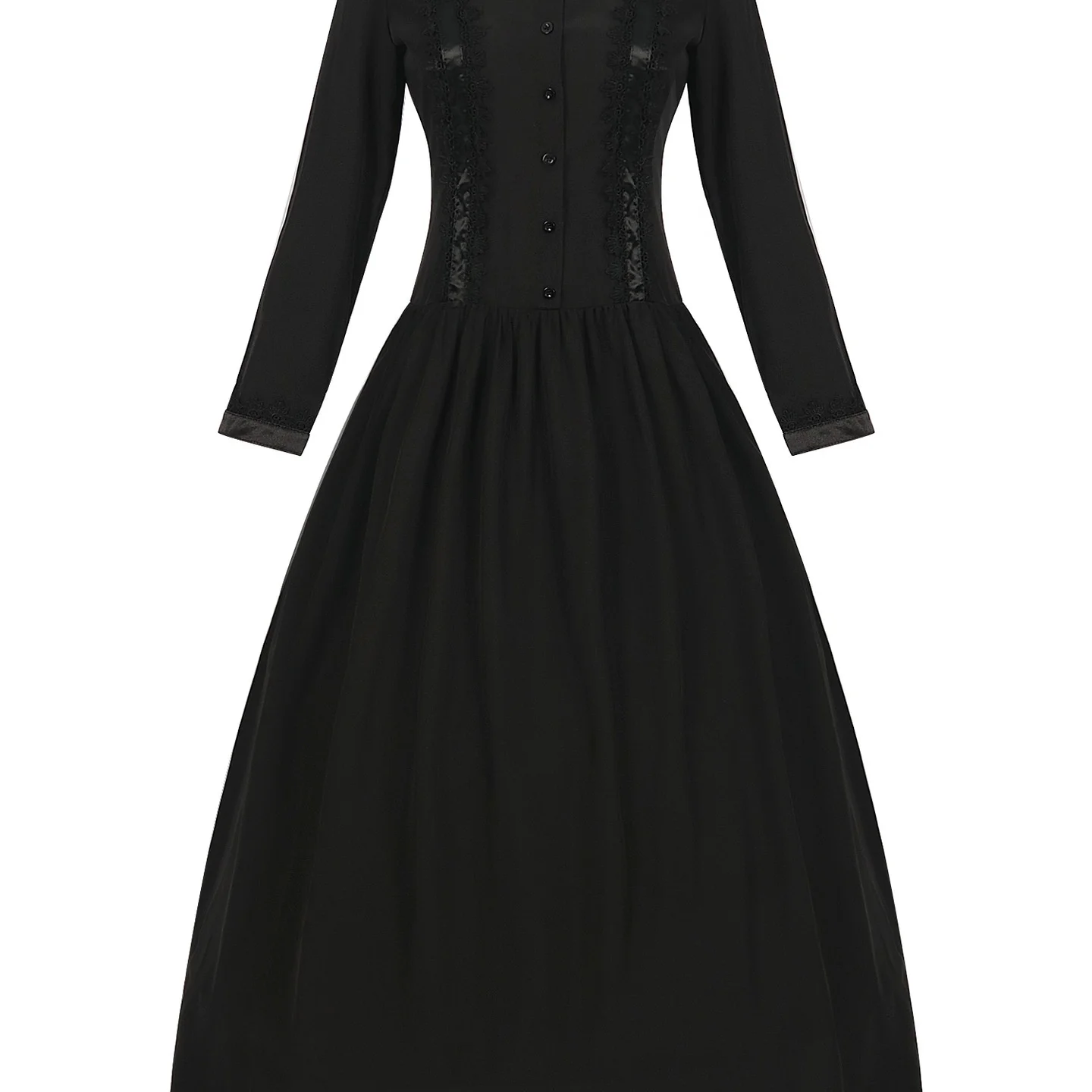 Nowy Średniowieczny Strój Damski Długi z Wysokim Kołnierzem i Szerokim Dołem Vintage Halloween Modny Tradycyjny Strój Sceniczny