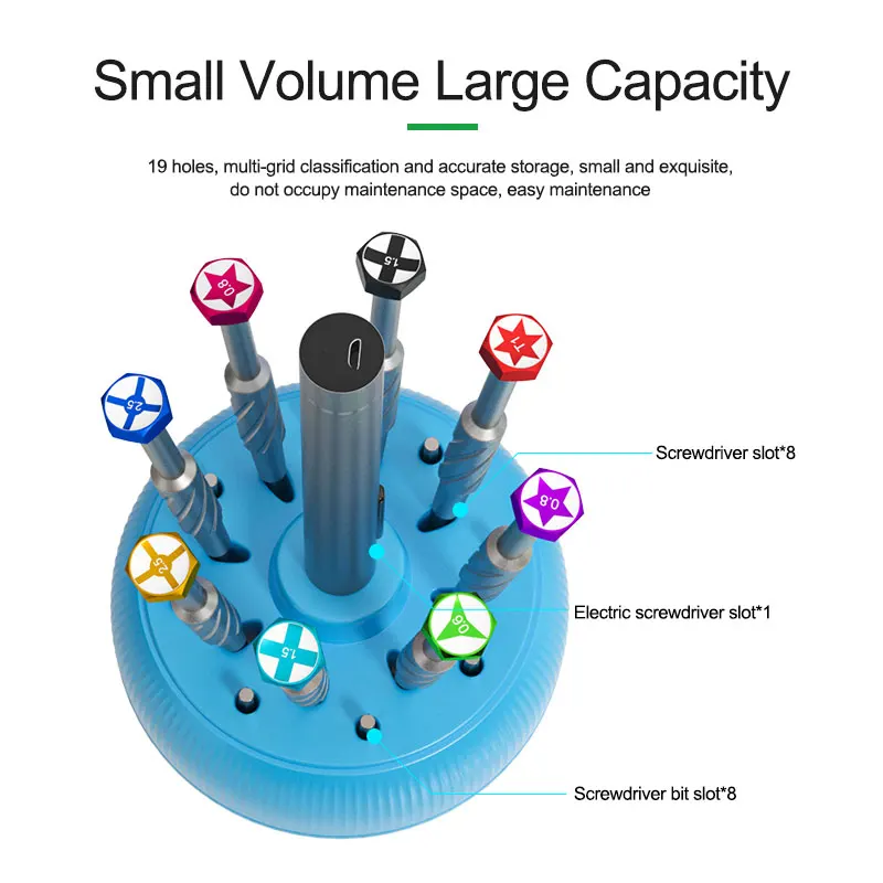 RELIFE RL-078 Multi-function Screwdriver Storage Box Rotating Box Large Capacity Can Rotate Screwdriver 360° to Add Magnetism