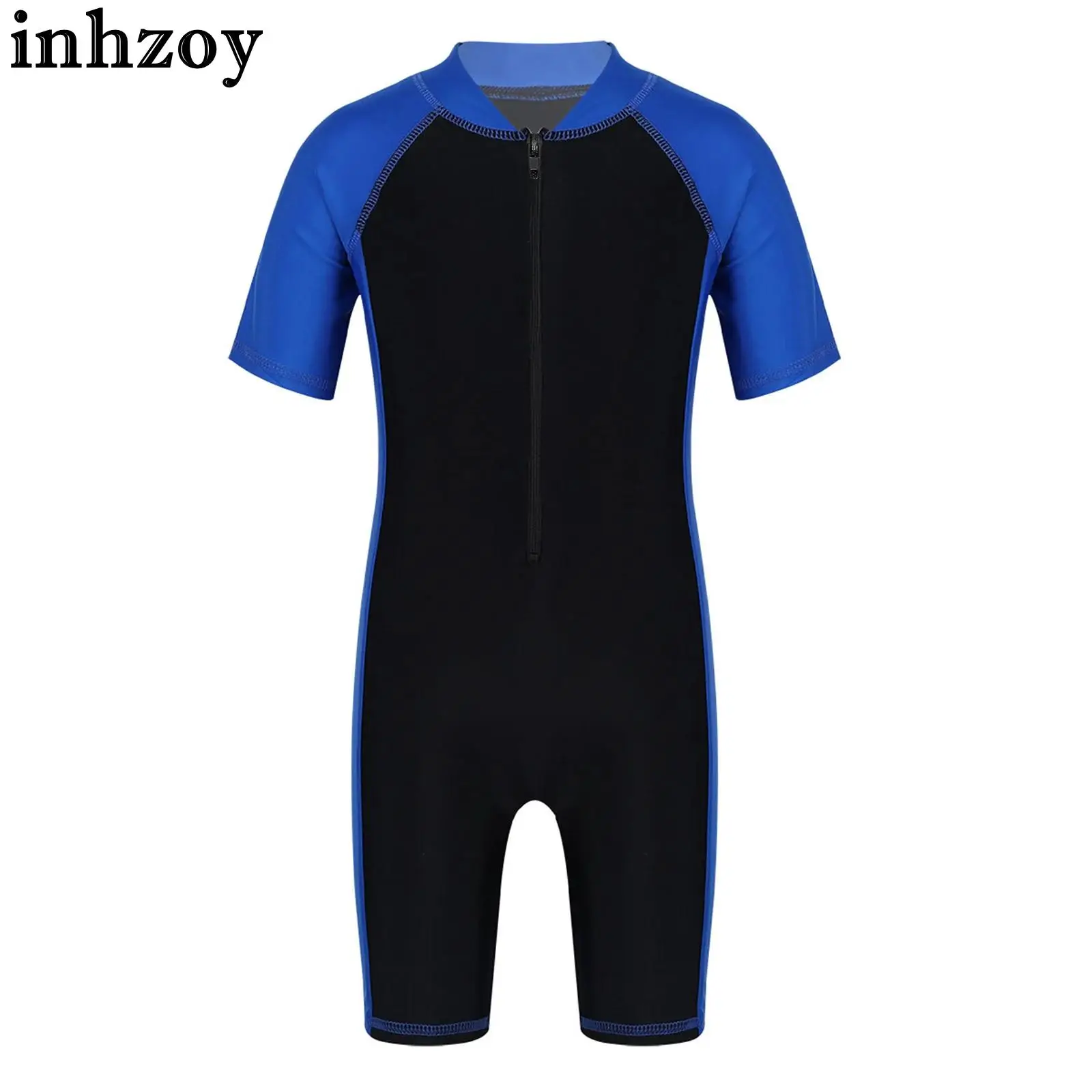 

Kids Girls Boys Rash Guard One Piece Bodysuit Swimsuit Short Sleeves Shorty Wetsuit Bodysuit Swimwear Beach Surfing Bathing Suit