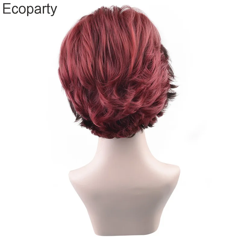 Ghost Extermination of the Blade Cosplay Wig Zaomon Tanjiro Rose Net Anti-curved Role Models Anime Wig