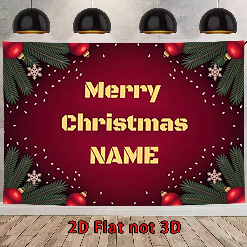 Плоский 2D-баннер, 1 шт., персонализированная настройка имени - редактируемый текст, для различных вечеринок, полиэстеровый баннер 90,5x70,8 дюйма