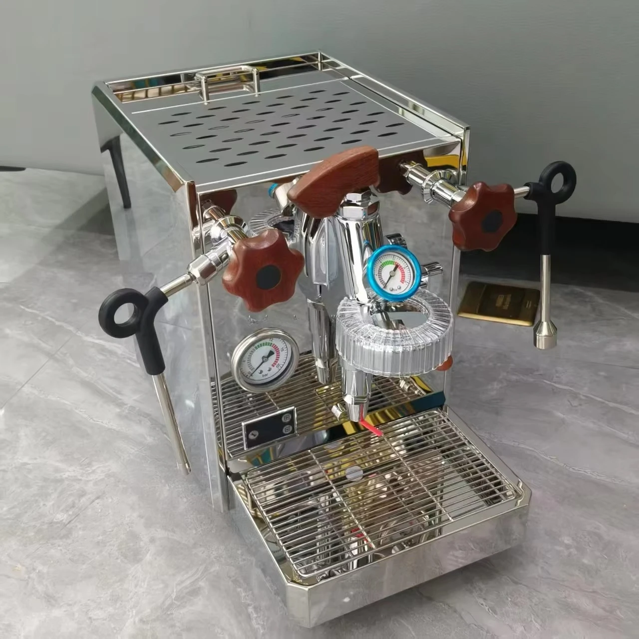 ماكينة صنع قهوة اسبريسو التجارية E61 برأس تخمير شبه أوتوماتيكية 9Bar مضخة دوارة تجارية للسيارات RVs #2