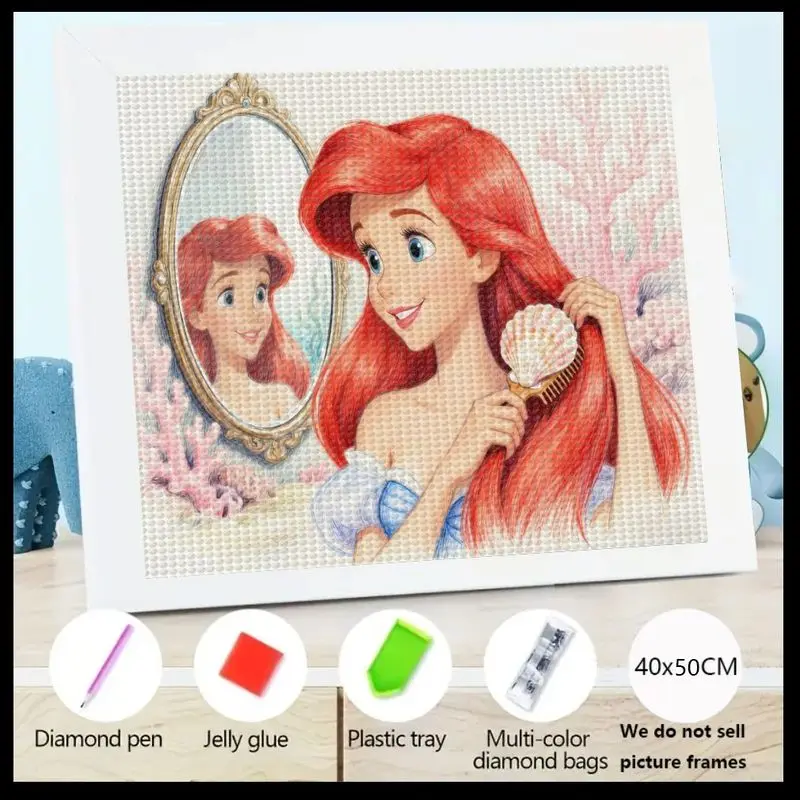 

1 шт. 5D DIY комплект алмазной живописи, принцесса Диснея Ариэль Русалочка мультфильм полная дрель кристалл горный хрусталь искусство, очаровательный