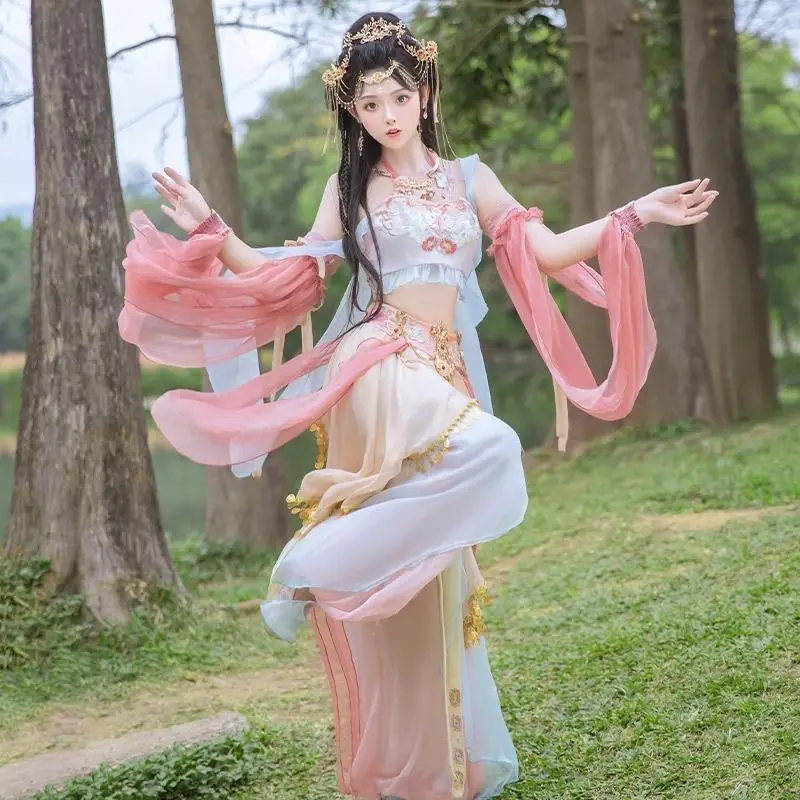 Dunhuang Kweichow Moutai Women's Han Chinese Clothing Exotic Dai Dance Performance Costumes Xishuangbanna Western Region Photo