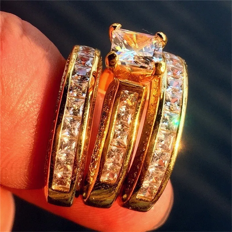 925 Sterling Silver Trendy 3Pcs Set Rings