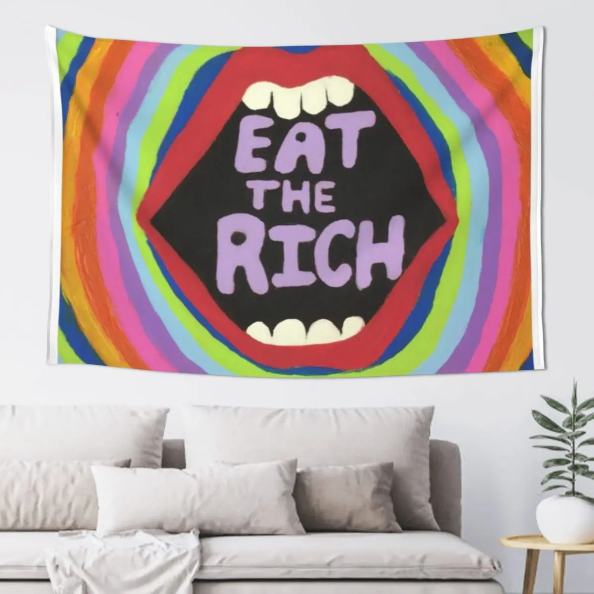 

Eat the Rich Tapestry Home Decor Aesthetic Hanging Wall Decoration Wall Tapestry