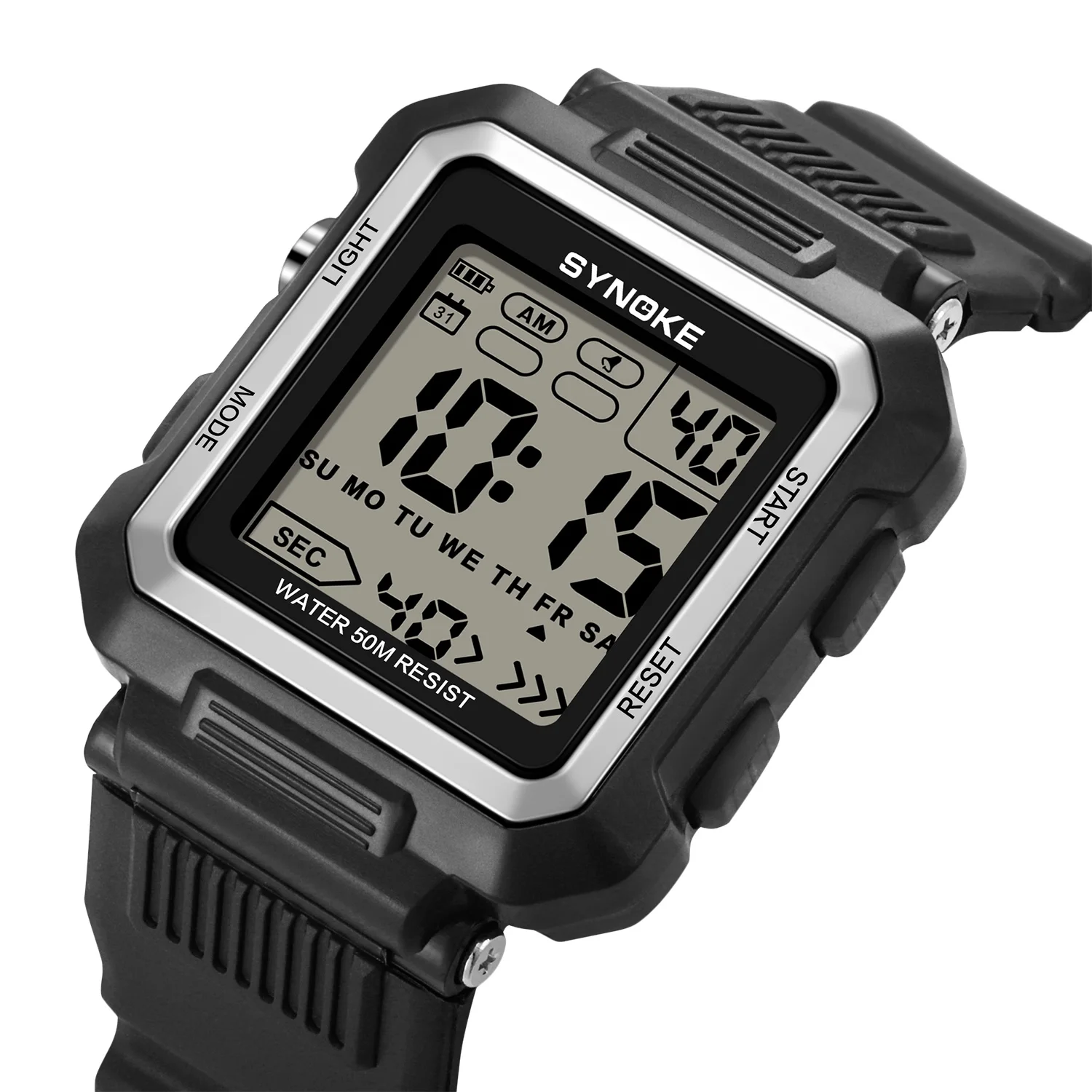 Digital Watches for Men Green Military Waterproof Wristwatch Led Alarm Clocks Reloj De Hombre