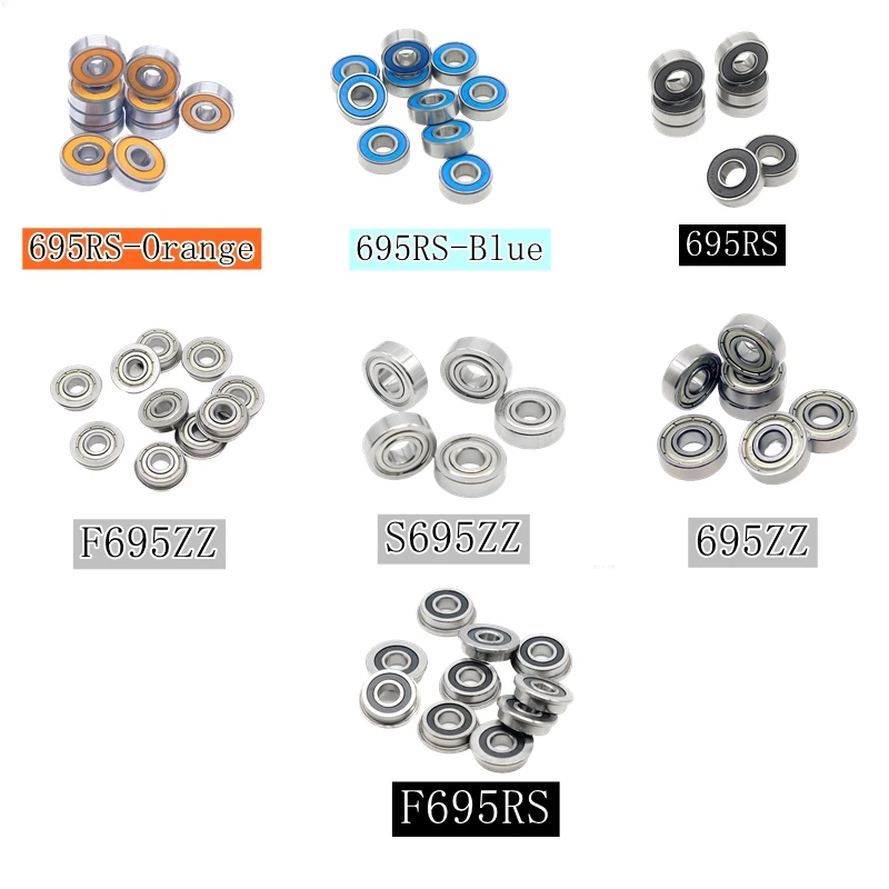 

695RS-Orange 695RS-Blue 695RS 695ZZ F695RS F695ZZ S695ZZ 5x13x4 mm Bearing for VORON 3D Printer