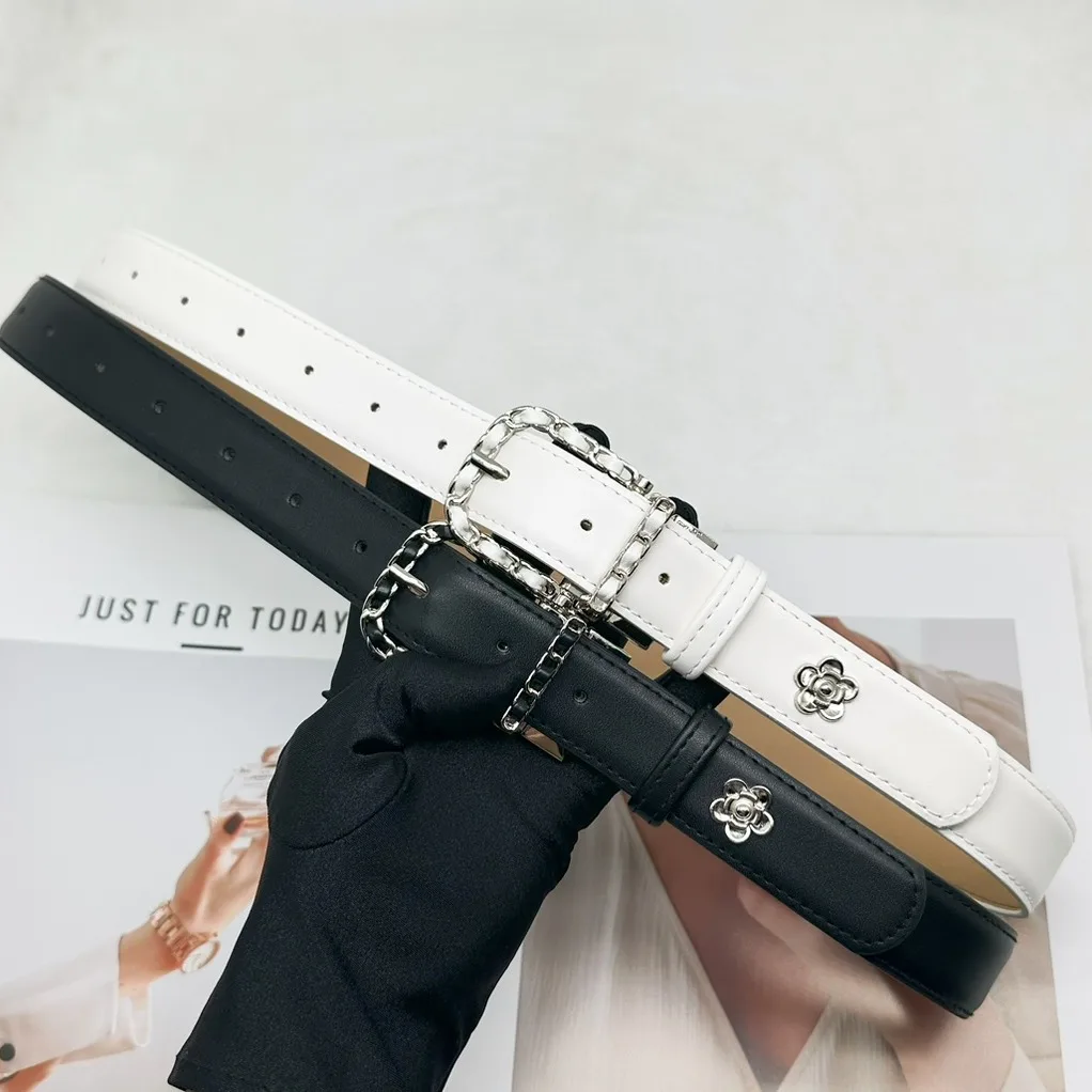

Luxury Brand Genuine Leather Belt for Women Designer Alloy Buckle Waist Strap Female Jeans Trouser Dress Waistband