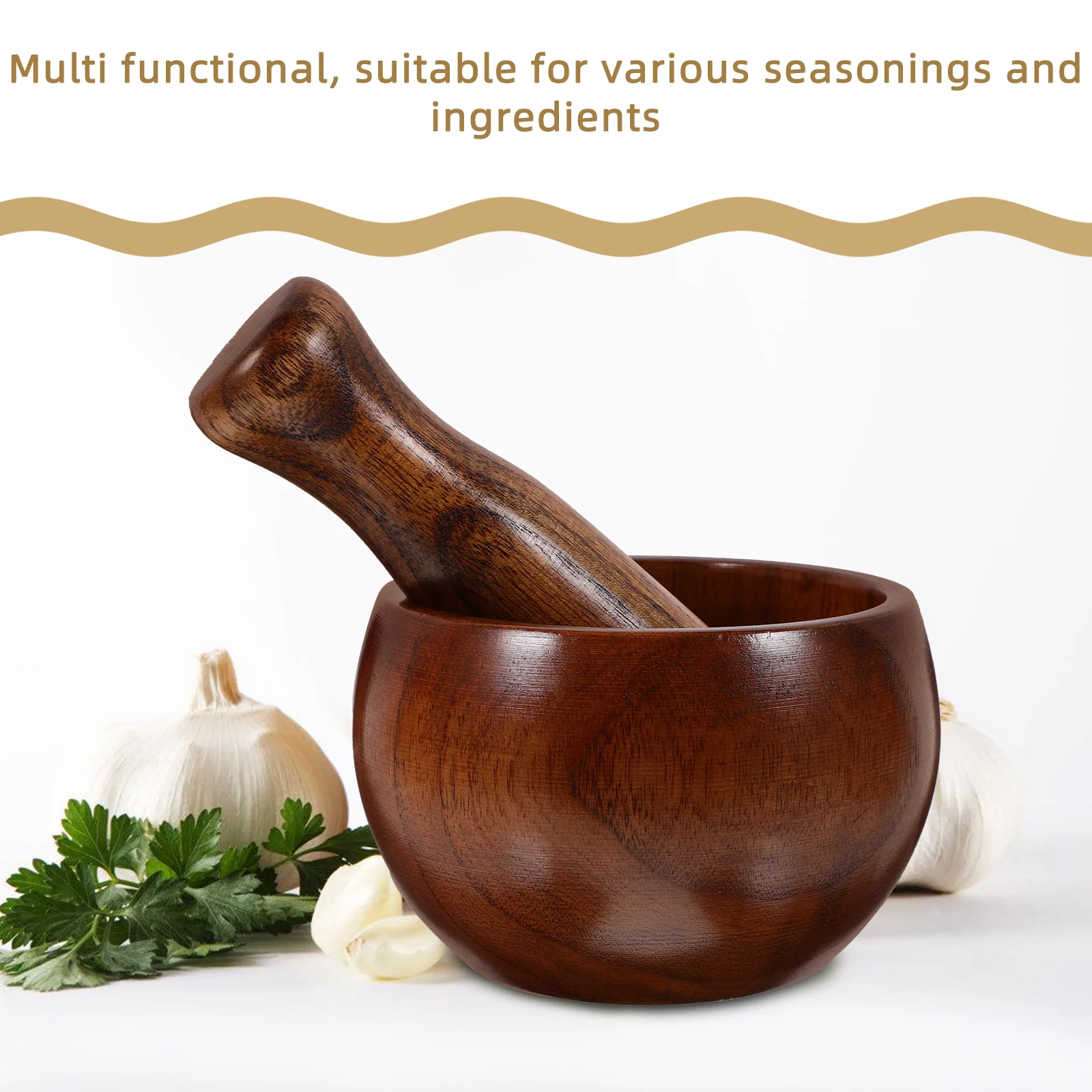 

Pestle Wooden Grinding Bowl Set Pestles for Kitchen Use Garlic Peeler/Garlic Masher