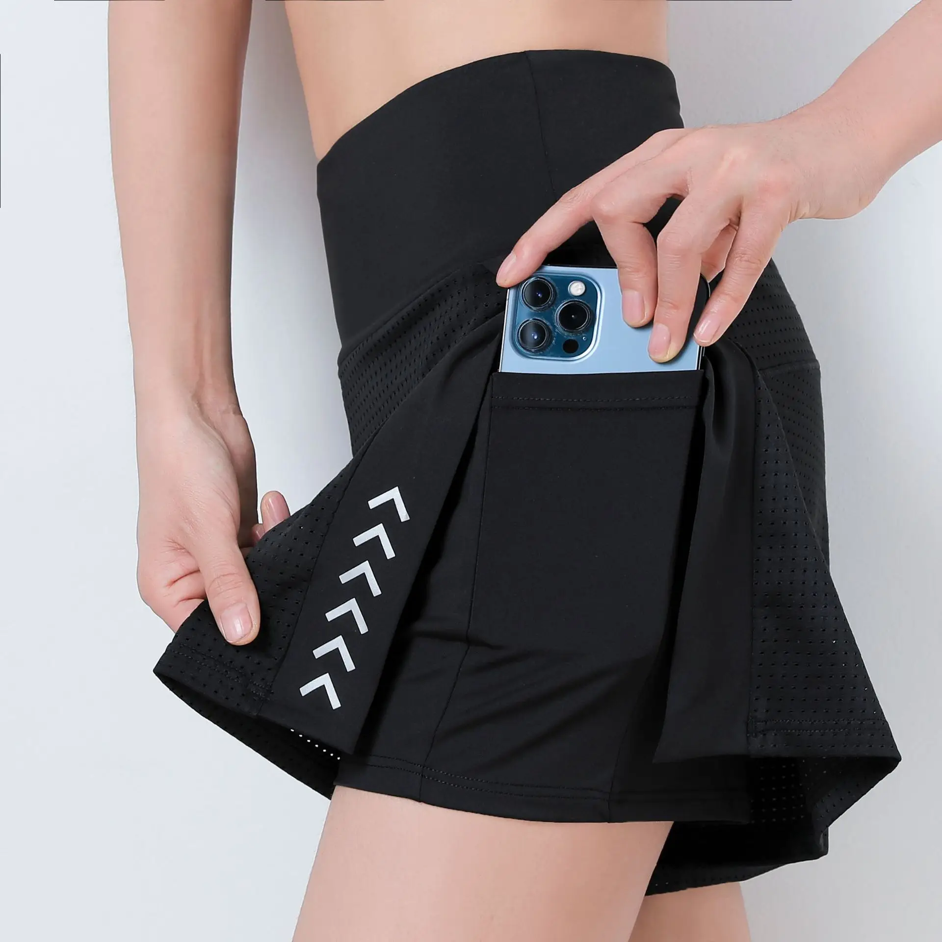 Fashion Shorts Women Tennis Pants Breathable Mesh High Waist Shorts Tennis Skort Sport Yoga Running Shorts Skirt Sportwear