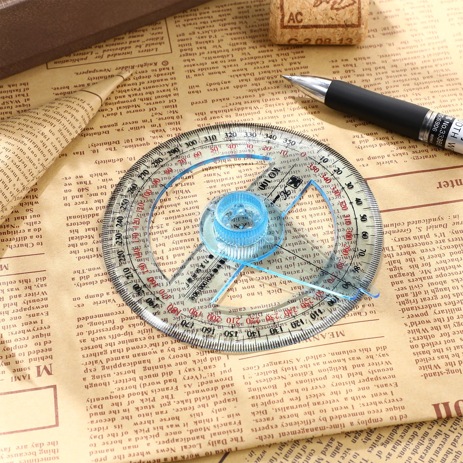 Kids Drawing Transferidor Swing Ruler, Math Circle Protractors, Geometria para crianças, 2 pcs