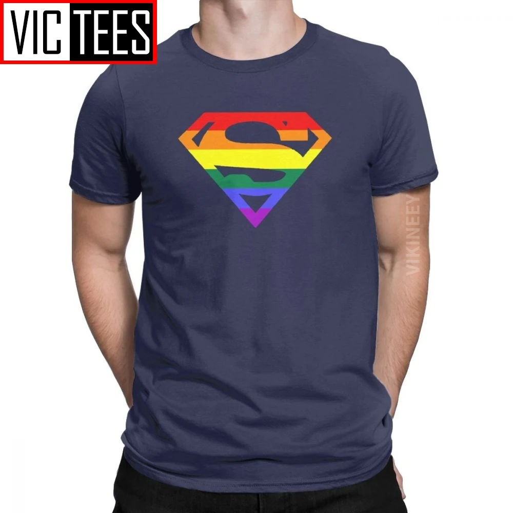 Cool Super Queer T-Shirt Men Round Neck Cotton T Shirt Rainbow Gay Lesbian Pride LGBTQ LGBT Oversized Clothes