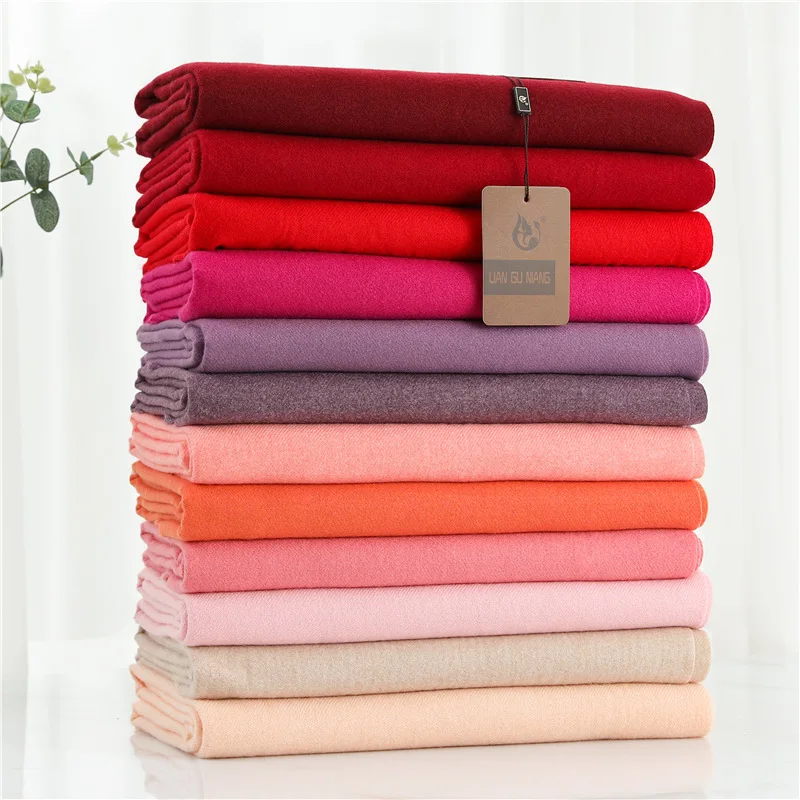 2022 Winter Cashmere Scarf Women Thick Warm Pashmina Shawls Wraps Solid Color Tassel Lady Blanket Echarpe Bufanda Hijab